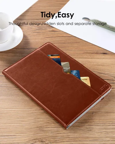 Miniatura 8 de DTTO para iPad de 9.7 pulgadas 5ª/6ª generación 2018/2017 con soporte para Apple Pencil, funda de piel premium con función atril para iPad de 9.7
