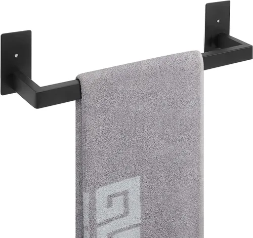 Miniatura 8 de NearMoon - Toallero de barra autoadhesivo para baño de acero inoxidable, estante cuadrado de pared para colgar toallas, estilo contemporáneo