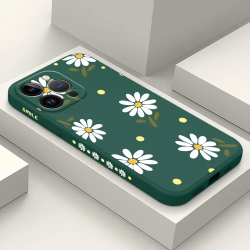 Miniatura 17 de LEECG Funda para iPhone 12 Mini, diseño creativo con estampado floral, funda antiarañazos de microfibra suave, funda de silicona líquida para Negro