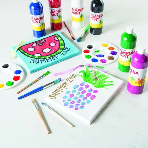 Miniatura 4 de Fun Express Juego de pintura de témpera lavable para niños, 10 colores brillantes en botellas exprimibles de 16 onzas, pintura artesanal no tóxica