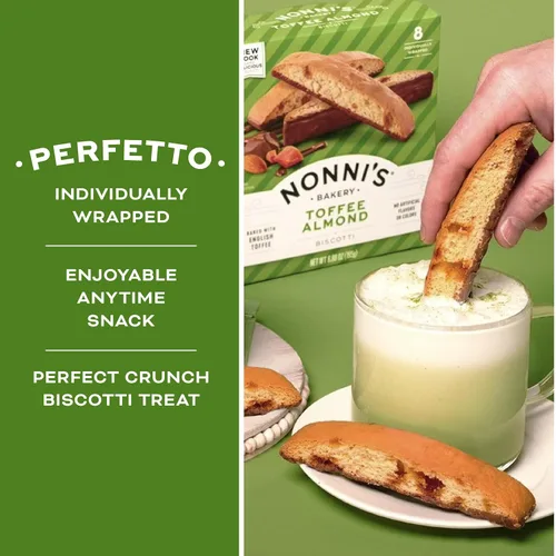 Miniatura 6 de Nonni's, Biscotti de almendra y toffee, 6.88 onzas