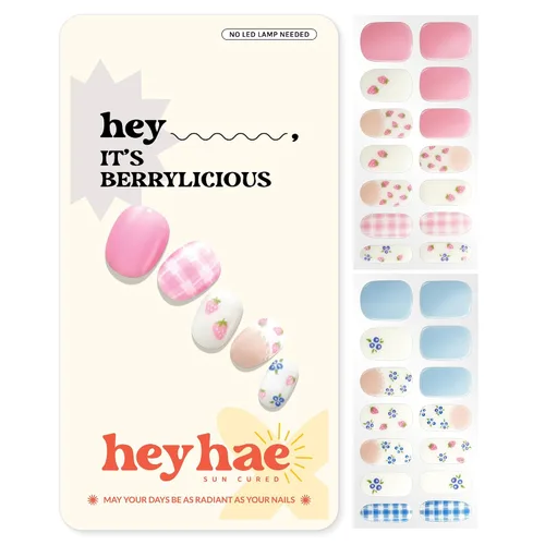 Miniatura 12 de Heyhae Tiras de uñas de gel semicuradas, no necesita lámpara LED, sólidas, amarillas, fáciles de aplicar y quitar, calidad de salón Incluye 28