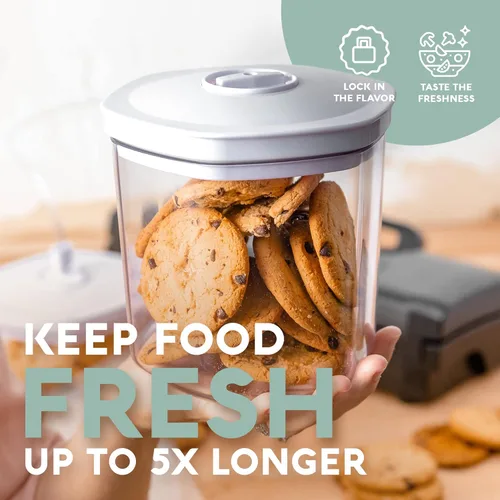 Miniatura 3 de Avid Armor Juego de recipientes de alimentos al vacío de 3 piezas para la cocina del hogar con manguera de accesorios en tamaños de 2L, 1.4L y 0.7L