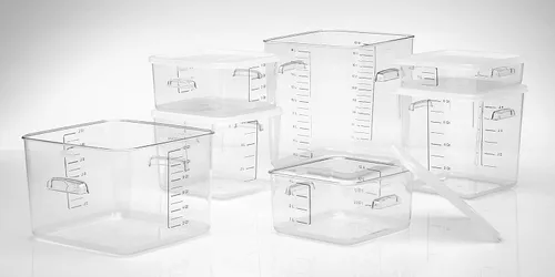 Miniatura 6 de Rubbermaid Commercial Products Tapa grande para contenedor de almacenamiento de alimentos cuadrado de plástico que ahorra espacio de 12/18/22