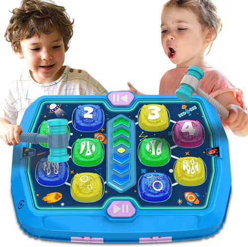 Juego de Golpear Topos para Niños Pequeños, Juguetes para Niños y Niñas de 3 4 5 6 Años, Juguetes Interactivos de Golpeo para Edades 3-5, 3 Modos, 2