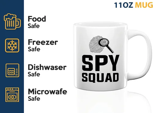 Miniatura 4 de Taza de café detective de 11 onzas, color blanco, escuadrón de espías, oficial de policía, policía, patrulla, detective, policía, policía, policía