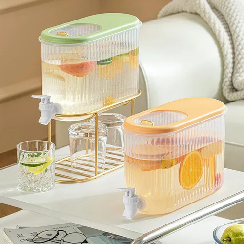 Miniatura 5 de Dispensador de bebidas de 3.5L/1 galón, hervidor frío con grifo, dispensador de jarra de agua duradero de plástico para refrigerador, cubo