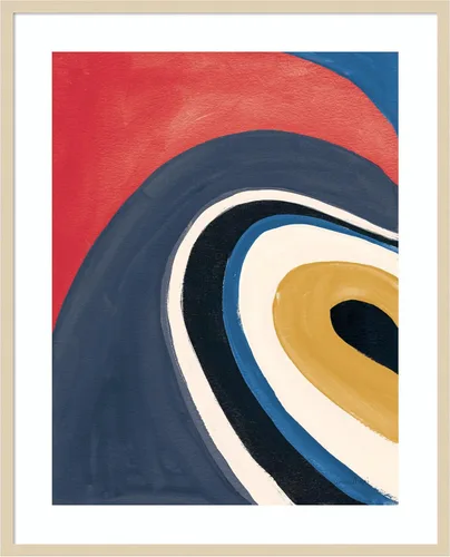 Miniatura 7 de Amanti Art Framed Wall Art Print 21x17 In the Groove I Retro by Danhui Nai, Abstract Wall Art, Modern Contemporary Decor, Small Poster Painting