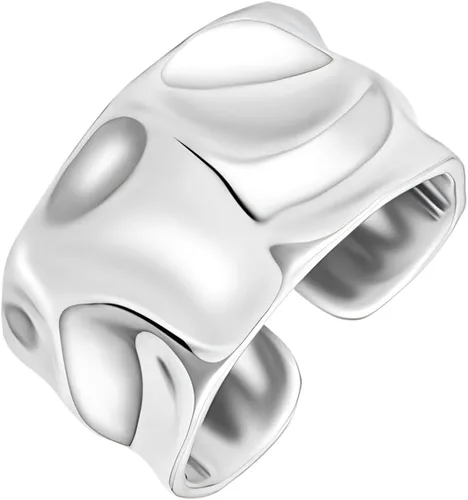 Miniatura 31 de Anillo de plata de ley 925, minimalista, ajustable, hecho a mano, para mujeres y niñas
