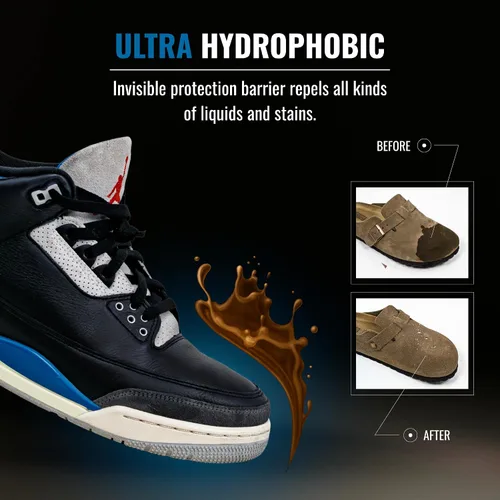 Miniatura 6 de Spray protector de zapatos – Spray protector de gamuza premium, impermeable y protector de manchas para zapatos y tenis, aerosol de tela repelente