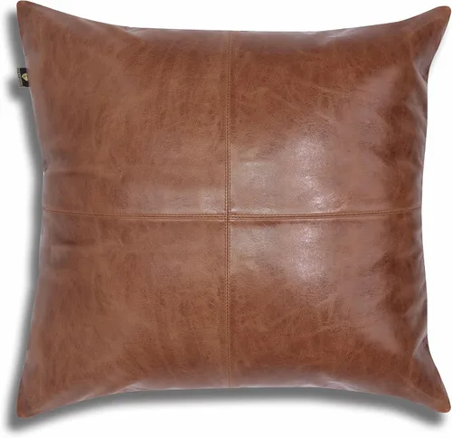 Miniatura 10 de LL LEATHER LOVERS Funda de almohada de piel de cordero - Funda de cojín para sofá, fundas decorativas para sala de estar y dormitorio, 20 x 20 Negro