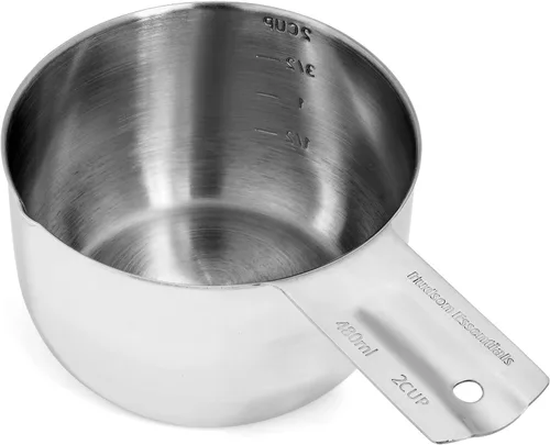 Miniatura 2 de Hudson Essentials Juego de tazas y cucharas medidoras de acero inoxidable (1 pieza, 2 tazas)