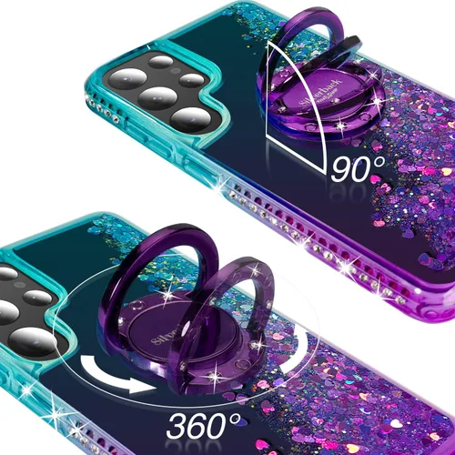 Miniatura 3 de Silverback Funda protectora delgada para Samsung Galaxy S22 Ultra para Samsung Galaxy S22 Ultra 5G, con purpurina holográfica líquida en movimiento