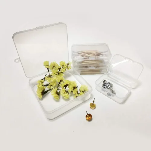 Miniatura 5 de 18 unidades (3 tamaños), caja rectangular de plástico transparente con tapa para artículos, píldoras, hierbas, productos para bebés, cuentas, joyas