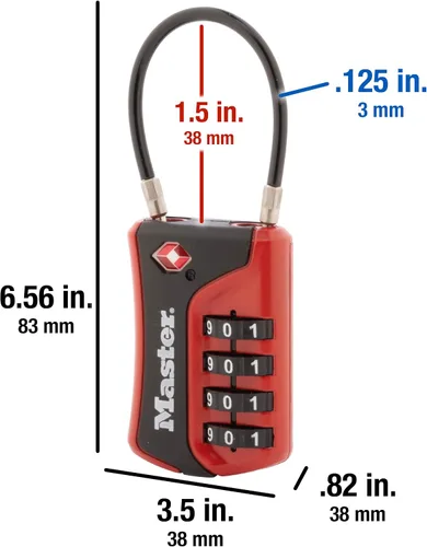 Miniatura 4 de Master Lock 4697D Establece tu propia combinación de candado de equipaje aprobado por la TSA, 1 paquete, los colores pueden variar