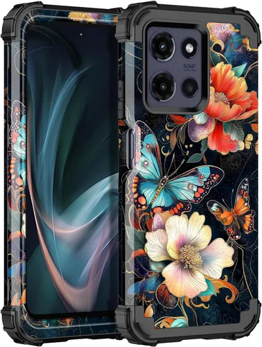Miniatura 29 de Miqala Funda para Moto G Play 5G 2024, que brilla en la oscuridad, tres capas, resistente, a prueba de golpes, protección de cuerpo completo