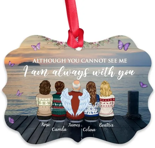 Miniatura 11 de Gossby Adorno conmemorativo de Navidad personalizado – Pérdida de padre estoy siempre contigo (padre, hija) personalizado para decoración de árbol