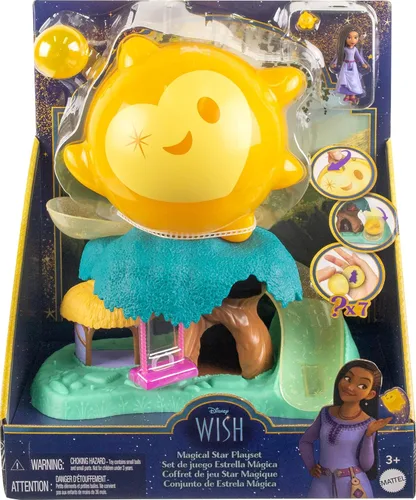 Miniatura 6 de Mattel Disney Wish Toys, juego de estrella mágica con muñeca Asha y 7 orbes de deseos sorpresa, incluyendo 1 figura de estrella y 6 amigos animales