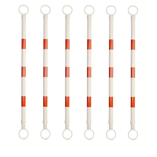 6 barras retráctiles de cono de tráfico, barras de cono expandibles de 4 pies a 7.2 pies para estacionamientos, construcción de carreteras, blanco y