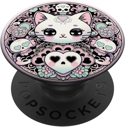Miniatura 6 de PopSockets MagSafe PopGrip de gato gótico gótico pastel para iPhone