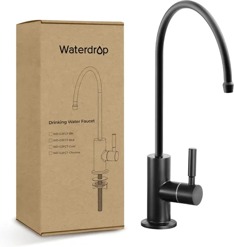 Waterdrop Grifo de agua filtrada para fregadero de cocina, ósmosis inversa, acero inoxidable, negro