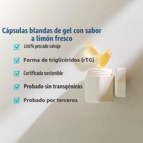 Miniatura 4 de Cápsulas Nordic Naturals Ultimate Omega 2X, sabor a limón, 2,150 mg de omega-3, aceite de pescado de alta potencia, con EPA y DHA, promueve la salud