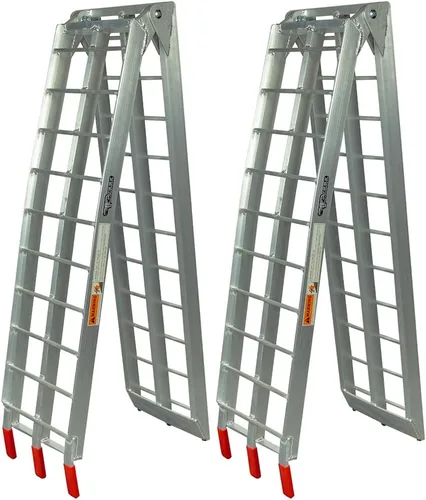 Pit Posse PP2755P - Par de rampas de carga plegables de aluminio para cortacésped y todoterreno, 89", con capacidad de 1500 libras nominales -