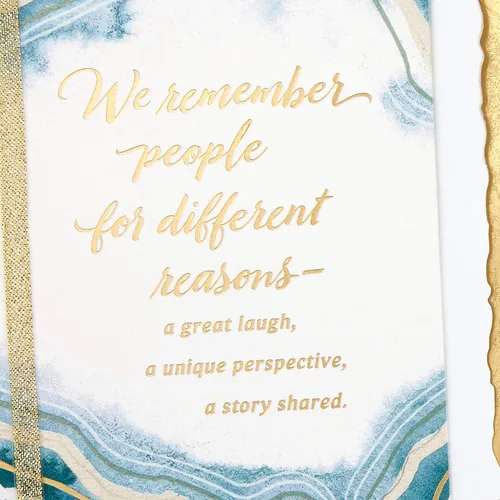 Miniatura 5 de Hallmark - Tarjeta de condolencias (papel de aluminio dorado, ágata)