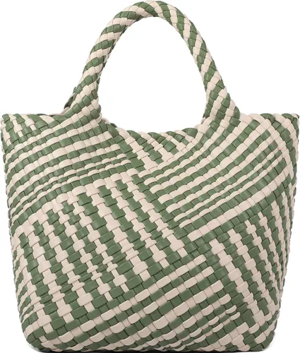 Miniatura 23 de Bolso tejido para mujer, bolso tote de cuero vegano grande para verano, playa, viaje, bolso de mano y cartera retro hecho a mano, bolso de hombro
