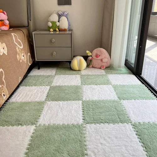 Miniatura 24 de Tapete de rompecabezas de 12 piezas, azulejos de felpa entrelazados, azulejos antideslizantes de espuma EVA, construyen una zona segura