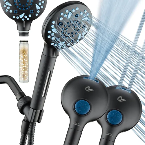 Miniatura 13 de AquaCare High Pressure 10 Spray Mode Filtered Showerhead - Handheld Shower Head Filters Chlorine to Heal Dry Skin, Revive Hair - Dual Power Wash