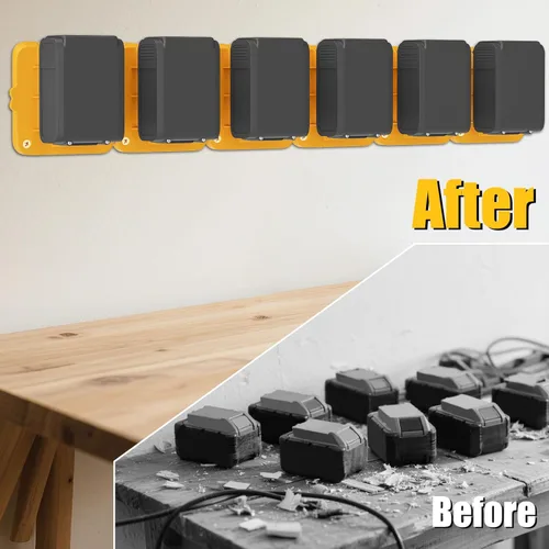 Miniatura 4 de 6 Pack Battery Mount Holder Compatible for Dewalt 20V 60V Battery Holder Fit for DCB200 DCB203 DCB206 Batteries Wall, Work Van, Shelf, Toolbox