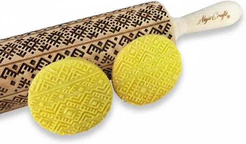 Miniatura 6 de Rodillo de relieve AFRICA con patrón tribal para galletas y cerámica de Algis Crafts