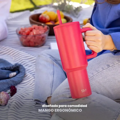 Miniatura 9 de Simple Modern Vaso Trek de 40 oz con Asa y Tapa con Pajilla Vaso de Viaje Aislado de Acero Inoxidable Apto para Portavasos Slumberland