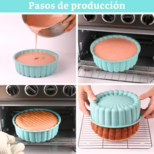 Miniatura 4 de HUAKENER 2 moldes para pasteles Charlotte, molde redondo de 8 pulgadas, moldes de silicona antiadherentes para pastel de queso, pastel de chocolate