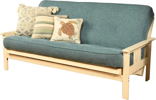 Miniatura 2 de Kodiak Furniture Colchón de futón de resorte de 8 pulgadas, tamaño matrimonial, colchón para sofá cama, lino aguamarina, marco no incluido