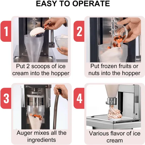 Miniatura 6 de Máquina para hacer helados Máquina de helado comercial de acero inoxidable Máquina de mezcla de yogur congelado Refrigerador Hacer equipo de batido