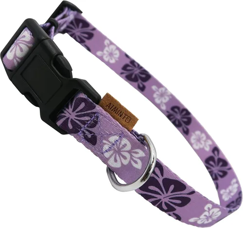 Miniatura 8 de Collar de perro, bonito patrón floral, collar suave y ajustable con hebilla de liberación rápida (S (cuello 11-18 pulgadas, ancho 5/8 pulgadas)