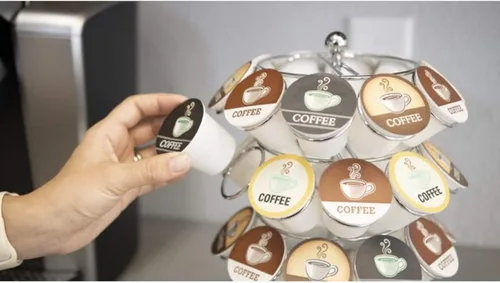Miniatura 6 de Nifty – Carrusel para cápsulas de café, gira 360 grados, tabla giratoria, organizador de encimera para oficina o cocina Cromo