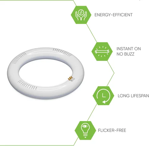 Miniatura 2 de NYLL Lámpara LED T9 Circline tipo A Plug & Play de 12 pulgadas, blanco frío (4200 K), reemplazo directo para 32 W FC12T9/CW, FCL32W