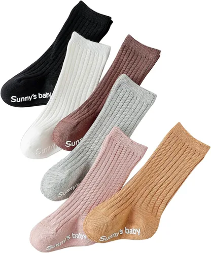 Miniatura 6 de Zumou Calcetines altos hasta la rodilla para niños pequeños, antideslizantes, antideslizantes, para bebés, niños y niñas, medias largas sin costuras