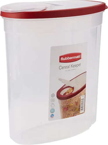 Miniatura 6 de Rubbermaid contenedor para cereales transparente tapa roja (1,5 galones) – 1783748., Rojo