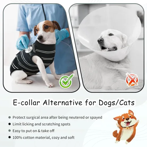 Miniatura 6 de Kuoser - Traje de recuperación para cirugía de perro, traje de recuperación suave y transpirable para perros, para esterilización femenina