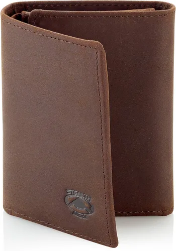 Miniatura 9 de Stealth Mode Billetera triple Cartera con bloqueo RFID con soporte para identificación Funda de cuero para dinero, tarjetas de crédito