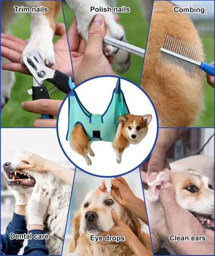 Miniatura 3 de Kkiimatt Hamaca de aseo para perros, soporte de arnés colgante para perro mediano para cortar uñas, hamaca de corte de uñas, bolsa de sujeción