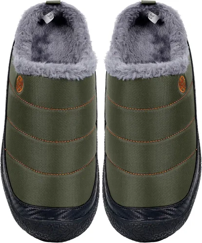 Miniatura 6 de Eagsouni - Pantuflas de casa para hombre con forro de piel para invierno