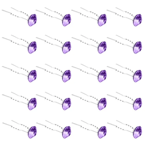 Miniatura 17 de QIUTIMIY Paquete de 20 horquillas para el cabello con flores de cristal (azul) con diamantes de imitación para novia, boda, accesorios de joyería