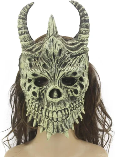 Miniatura 9 de Máscara de cabra para Halloween, oveja, cráneo, carnaval, fiesta, poliuretano, animal, cuerno de animal, cosplay, fiesta, accesorio de disfraz Negro