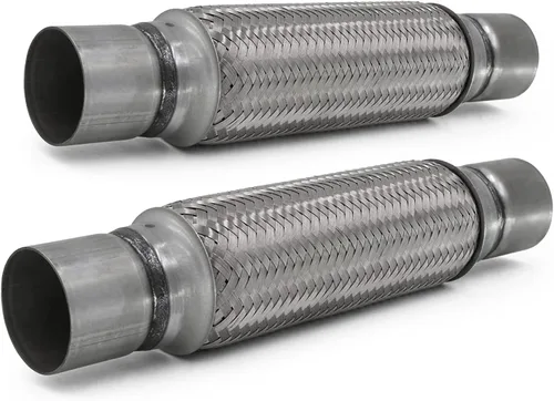 Miniatura 7 de Tubo Flexible de Escape con Entrada de 2.25 pulgadas, ID x 4 de Longitud Tubo Flexible, Acero Inoxidable Doble Trenza Tipo Universal Resistente Tubo