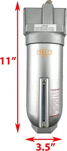 Miniatura 2 de Engrasador lubricador de 1 pulgada NPT SUPER DUTY para aire comprimido lubricar herramientas neumáticas neumáticas, cuenco de metal con vidrio